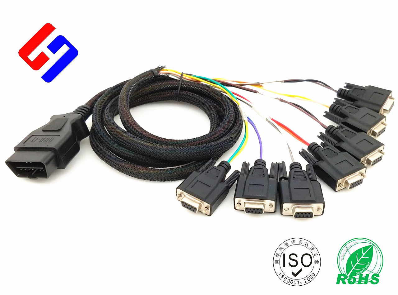 OBDII 16P J1962M * 7 D-USB 9P F车用检测电缆